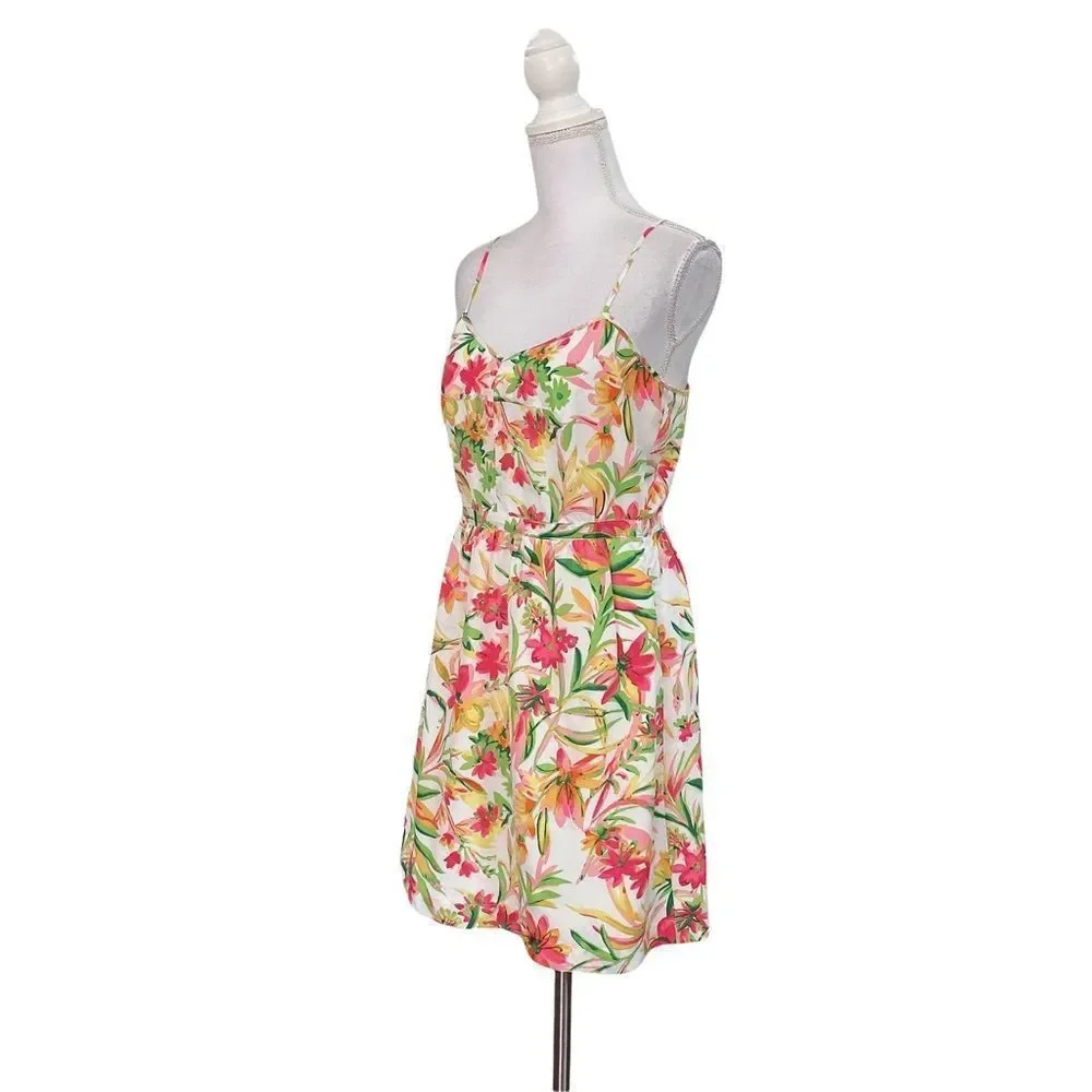 J. CREW Factory Women Dress Sz 6 Floral Hawaiian Tropical Aline Seaside Coastal - Picture 4 of 6